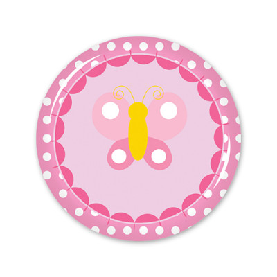 School Badges Small - Pink Butterfly